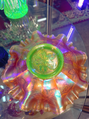 Rare Carnival Fenton Glass Bowl With Radium Finish