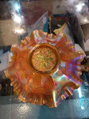 Rare Carnival Fenton Glass Bowl With Radium Finish