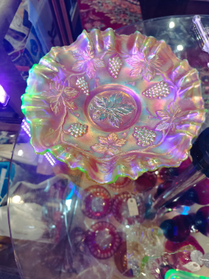 Rare Carnival Fenton Glass Bowl With Radium Finish