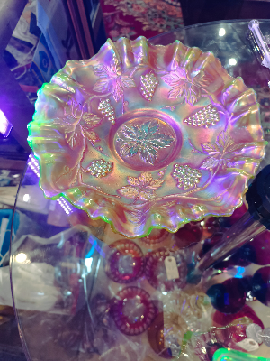 Rare Carnival Fenton Glass Bowl With Radium Finish