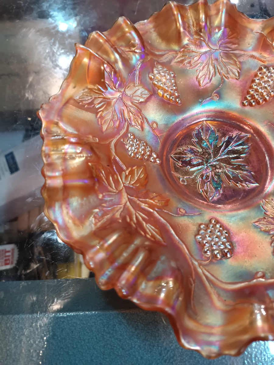 Rare Carnival Fenton Glass Bowl With Radium Finish