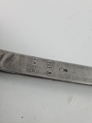 Discover our unique Model 1864 Swedish rifle bayonet, dated 1865 with regimental markings. In excellent condition. Explore now!