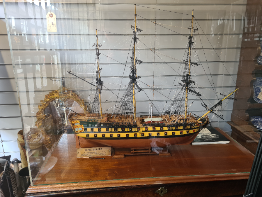 Explore our collection of historic ship models, including the HMS Superb, built by expert FT Pickering. Discover the maritime history of this 74 gun ship from 1760. Shop now.