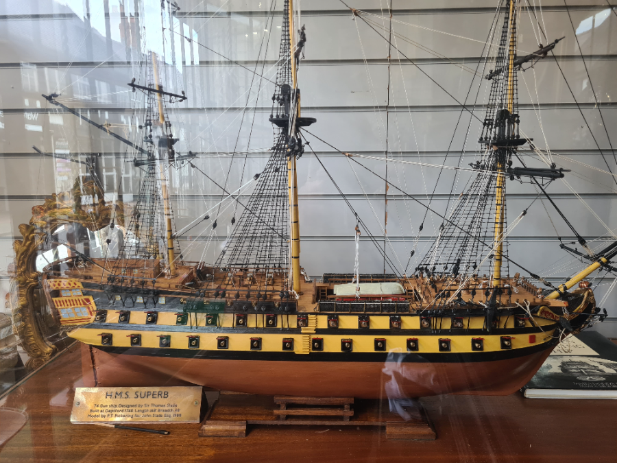 Explore our collection of historic ship models, including the HMS Superb, built by expert FT Pickering. Discover the maritime history of this 74 gun ship from 1760. Shop now.