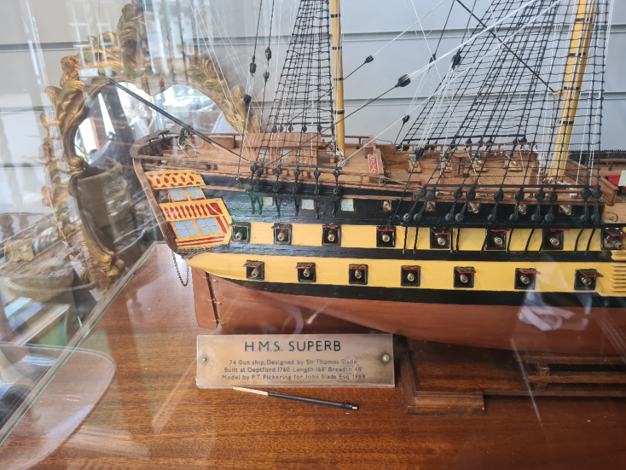 Explore our collection of historic ship models, including the HMS Superb, built by expert FT Pickering. Discover the maritime history of this 74 gun ship from 1760. Shop now.