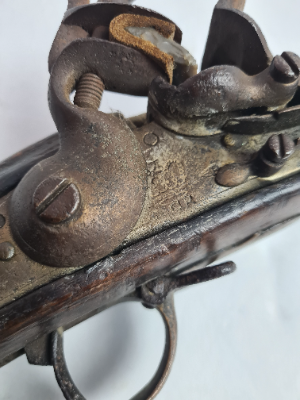 Discover our New India Pattern 1809 Brown Bess Musket with a unique GR cypher. Immerse in history with its authentic markings. Shop now!