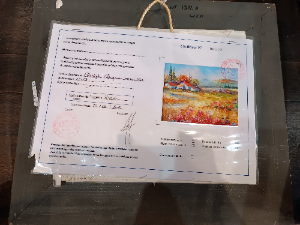 Discover the mesmerizing beauty of rural Provence in Christophe Ghesquiere's landscape oil painting. Measuring 35x39cm, it's hand-signed with authenticity certificate. Shop now.