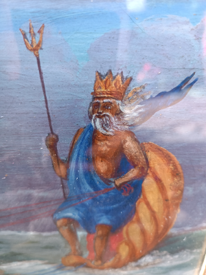 Discover our late 19th-20th century oil painting of Britannia Ruling The Waves. Sized 26 x 41 cm with frame. Act now and enrich your art collection!