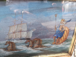 Discover our late 19th-20th century oil painting of Britannia Ruling The Waves. Sized 26 x 41 cm with frame. Act now and enrich your art collection!