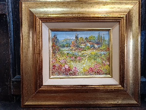 Oil Painting, Provence Landscape Scene Signed By Christophe Ghesquiere