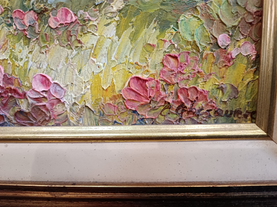 Oil Painting, Provence Landscape Scene Signed By Christophe Ghesquiere