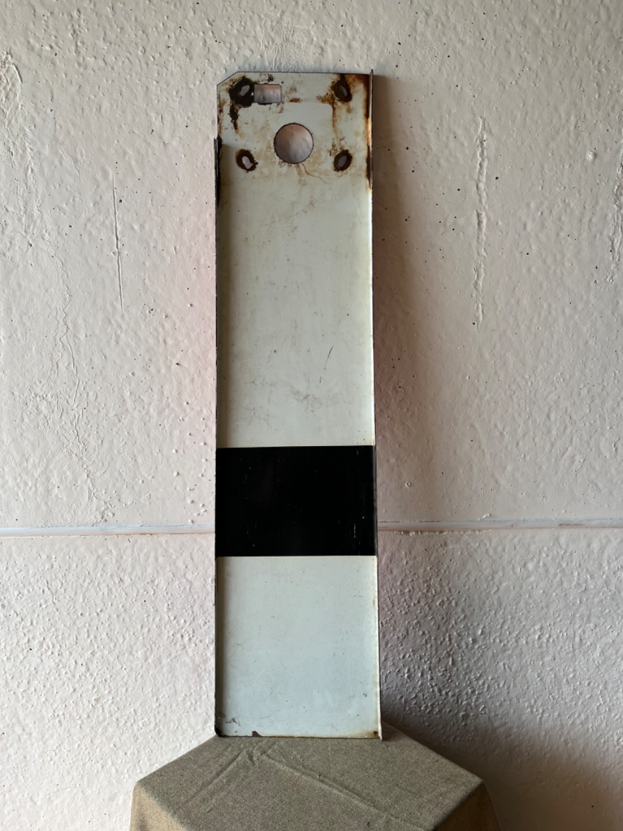 Original Vintage 4ft Enamel Metal RAILWAY SIGN Semaphore Stop Signal Arm Sign
