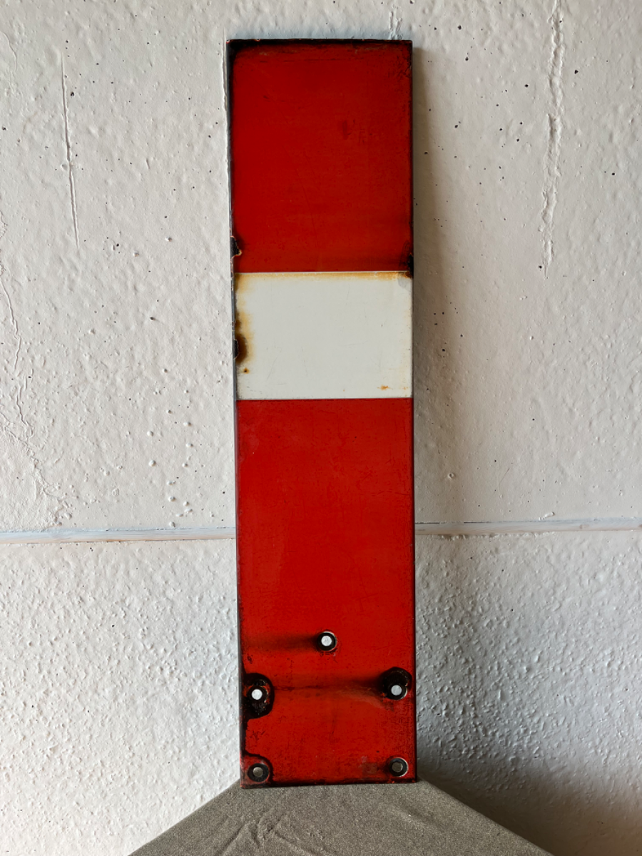 Original Vintage 4ft Enamel Metal RAILWAY SIGN Semaphore Stop Signal Arm Sign