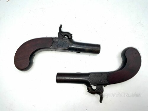 PAIR OF MATCHING PERCUSHION POCKET PISTOLS