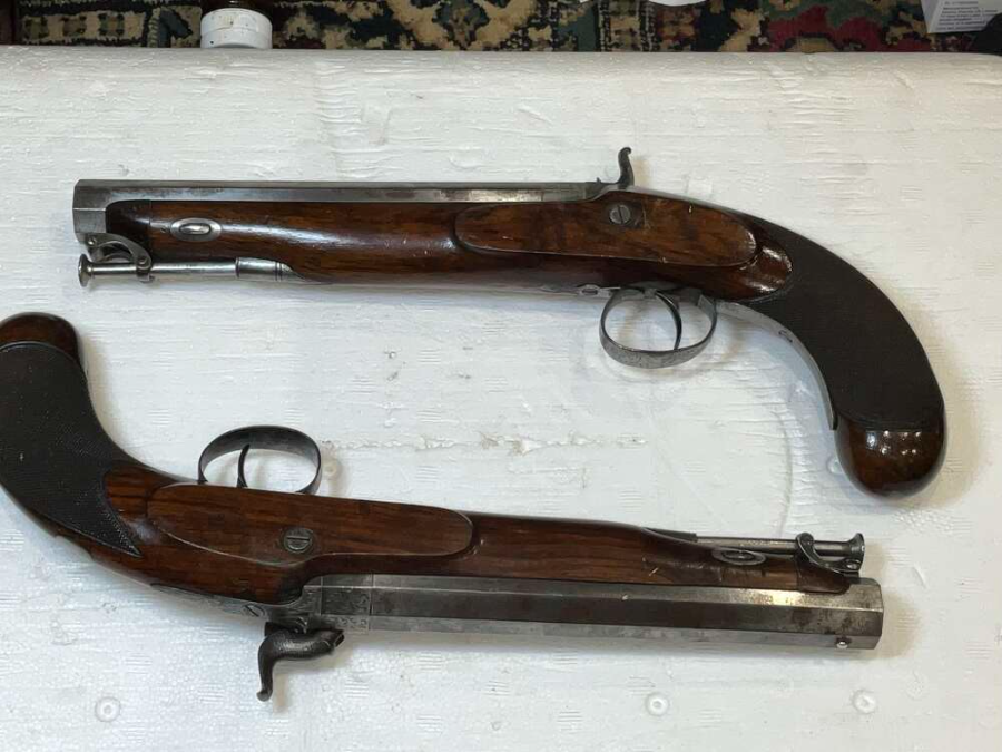 Pair Of Percussion Pistols By H Tatham London