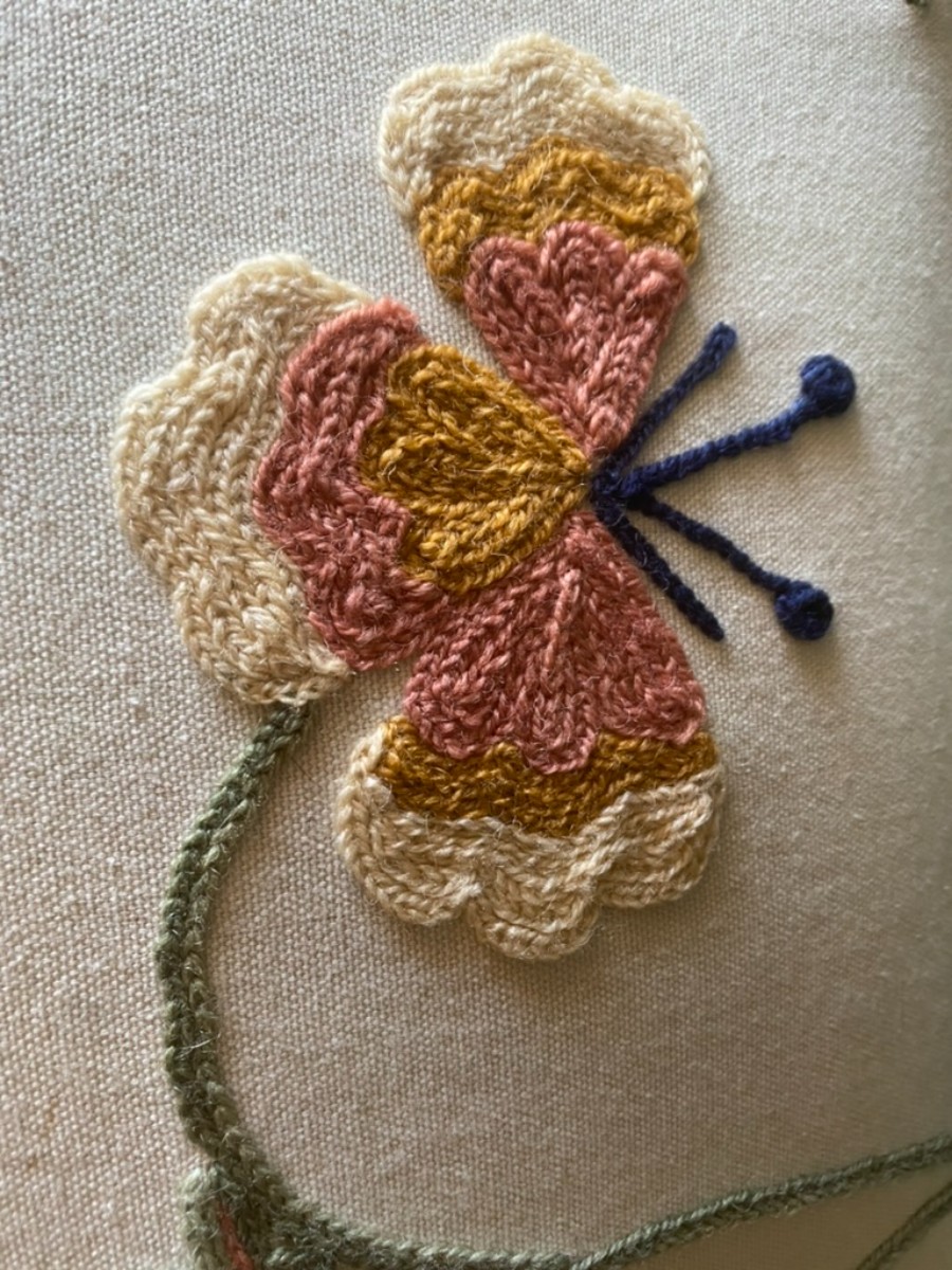 PAIR Of Crewelwork Embroidery Upholstered Antique Oak Kitchen Dining Chairs VGC