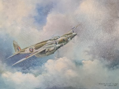 Painting Of A Mosquito Fighter By Bill Cockburn