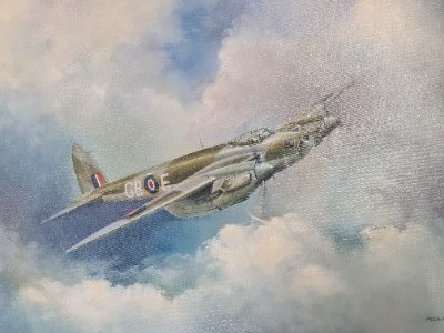 Painting Of A Mosquito Fighter By Bill Cockburn