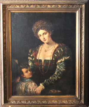 Painting Of The Commissioners Wife And Child, After Paris Bardone (1500-1571) And Pietro Della Vecchia (1602/1603–1678)