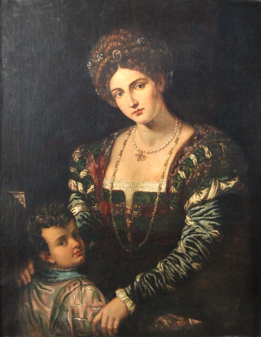 Painting Of The Commissioners Wife And Child, After Paris Bardone (1500-1571)