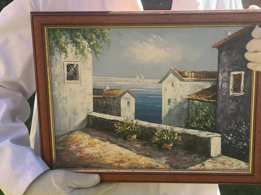 Pair Of Mediterranean Impressionist Coastal Scene Oil Paintings Signed