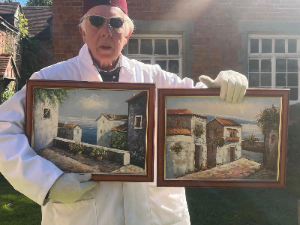 Pair Of Mediterranean Impressionist Coastal Scene Oil Paintings Signed

Circa - 1970
Composition Oil On Canvas 

Listing Description 

Pair Of Mediterranean Coastal Scene Oil Paintings With Both Scenes Admiring The View Through Rustic White Buildings With Terracotta Tiled Roofs, Onto Idyllic Ocean Waters In The Background. 

Vibrant Scenes, Vivid Colour Palettes Set In Wood Frames With Gilt Moulding. Signed by Artist BILLA.

Dimensions In Cms 

Height X Width