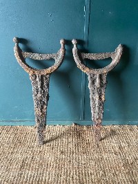 Pair Of Original Antique 18th Century Georgian Cast Iron Boot Scrapers