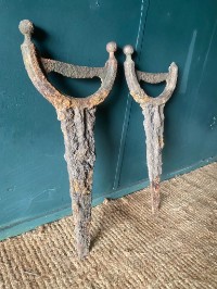 Pair Of Original Antique 18th Century Georgian Cast Iron Boot Scrapers