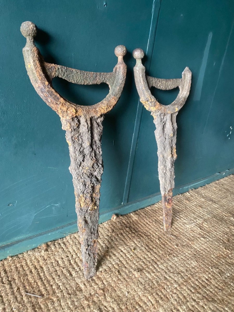 Pair Of Original Antique 18th Century Georgian Cast Iron Boot Scrapers