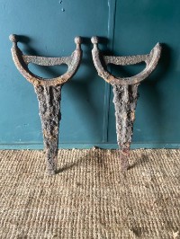 Pair Of Original Antique 18th Century Georgian Cast Iron Boot Scrapers