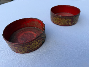 Pair Of Regency Paper Mache Bottle Coasters