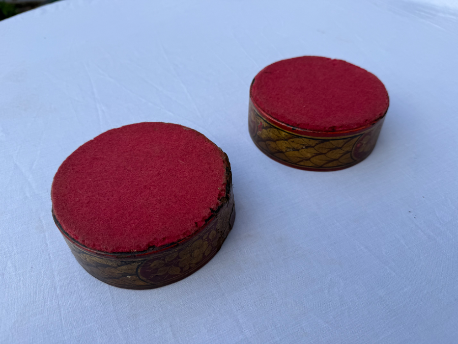 Pair Of Regency Paper Mache Bottle Coasters