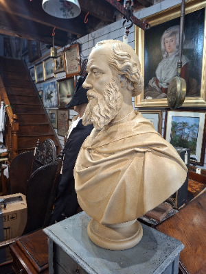 Plaster Bust of Charles Dickins by John Hutchinson, 1862