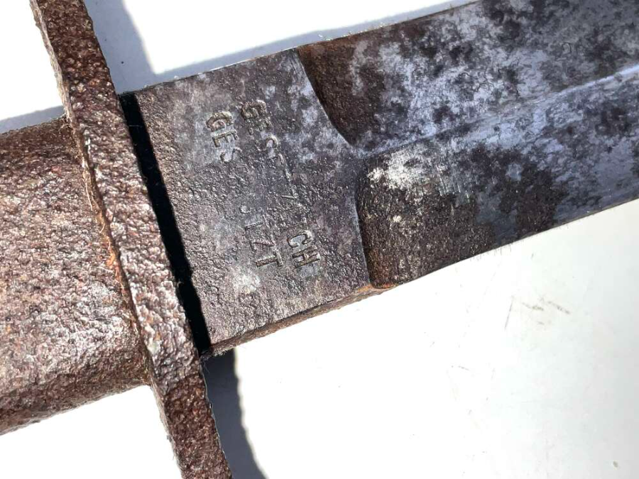 RARE German WWI DEMAG Crank Handle Trench Knife Bayonet with scabbard
