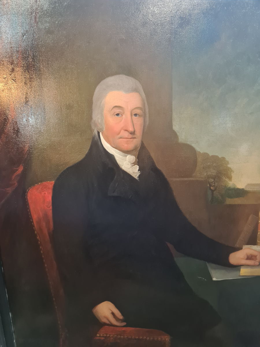 Discover our exquisite 1805 Keeling oil-on-canvas portrait of the iconic Rev. Robert Hill. Marvel at its relined, reframed beauty and historical prestige. Act now to own a piece of 18th-century history.