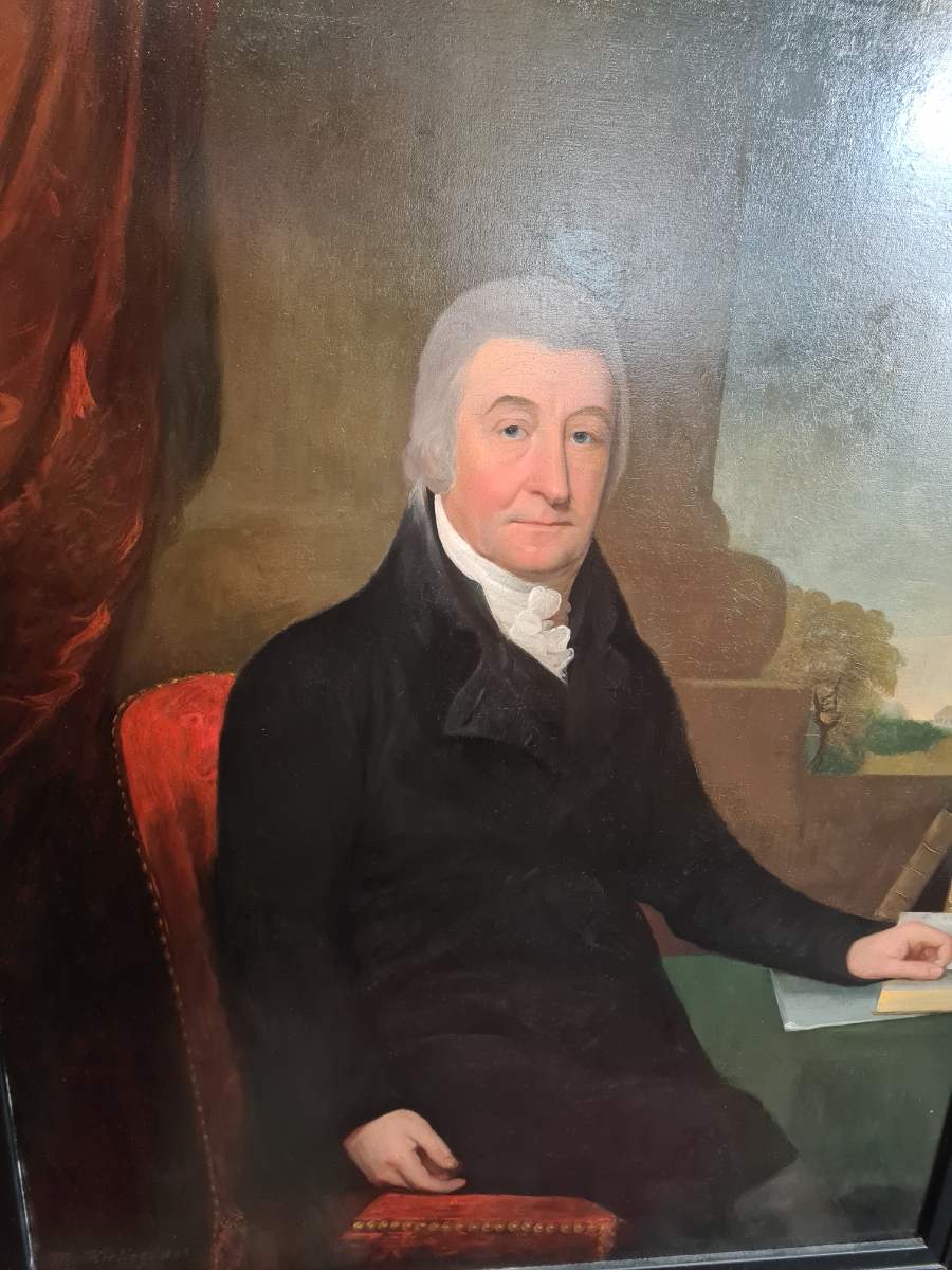 Discover our exquisite 1805 Keeling oil-on-canvas portrait of the iconic Rev. Robert Hill. Marvel at its relined, reframed beauty and historical prestige. Act now to own a piece of 18th-century history.