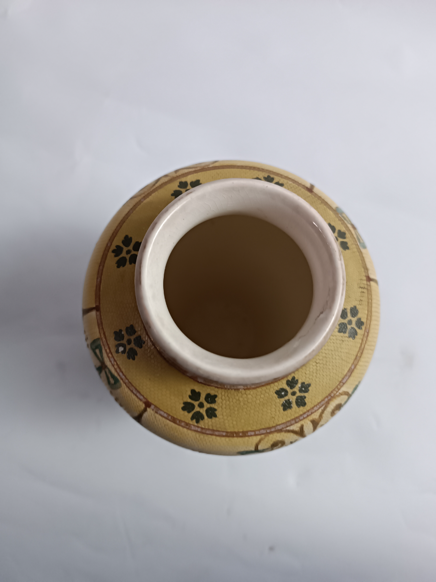 Discover our collection of Royal Doulton Burslem Tapestry Vases, circa 1886-1902 with unique green print marks. Perfect for enriching any decor, these 15cm high and 11cm wide vases are a must-have. Shop now!