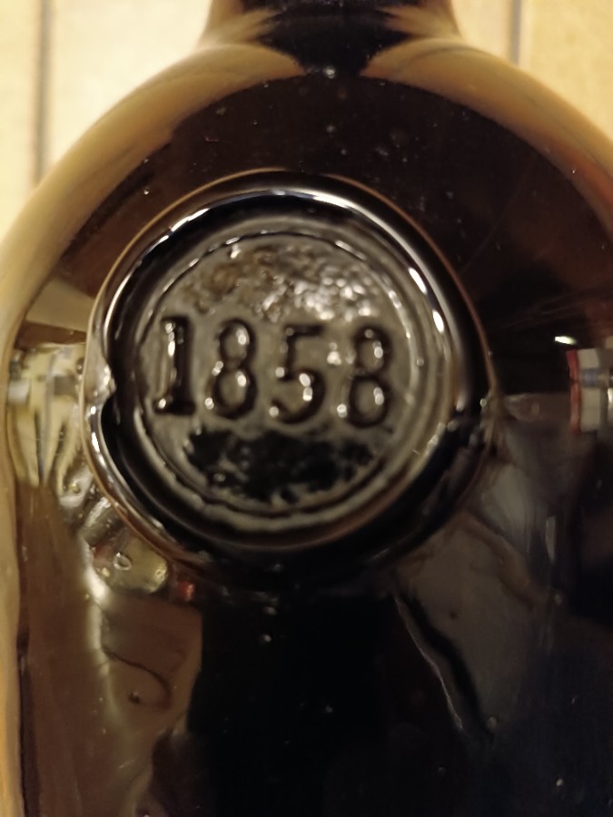 Sealed 1858 Quart Hand Blown Bottle