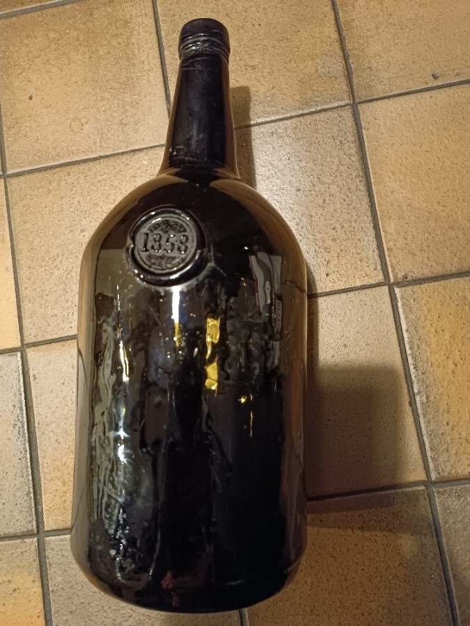 Sealed 1858 Quart Hand Blown Bottle