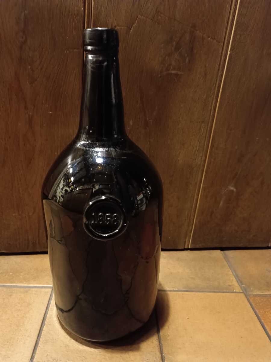 Sealed 1858 Quart Hand Blown Bottle