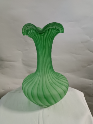 Serge Ligardes, 20th Century Studio Green Glass Vase