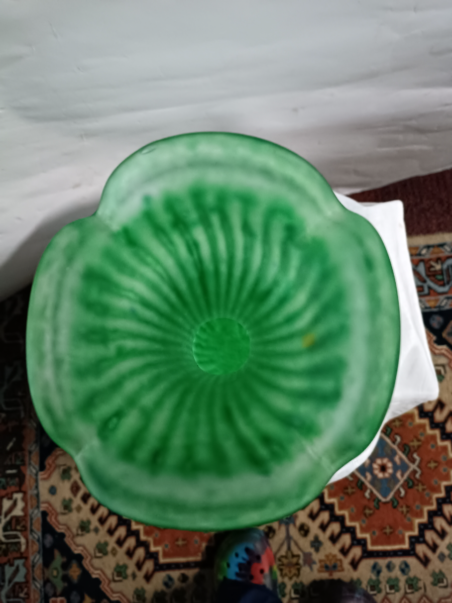 Serge Ligardes, 20th Century Studio Green Glass Vase