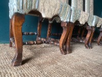 Set Of 4 Antique High Back Jacobean Style Dining Chairs For Reupholstery Solid Frame