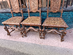 Find unique, authentic 19th-century William & Mary style oak dining chairs at our store. Embrace history with high-back designs, caned seats, scroll moulded legs. Shop now!
