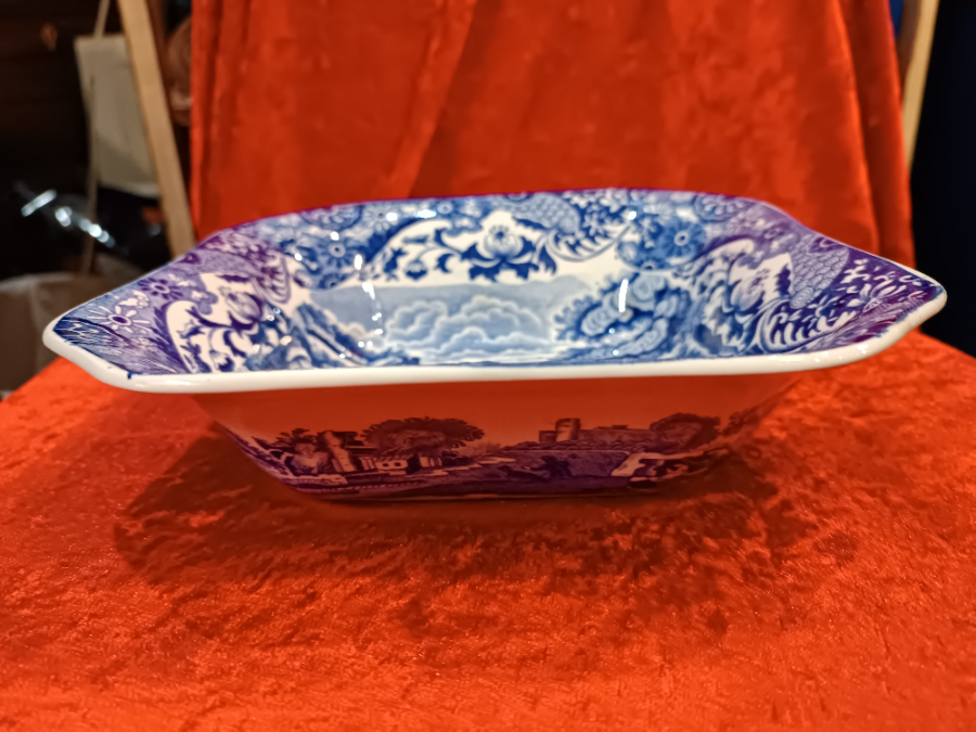 Spode Italian Blue And White Square Server