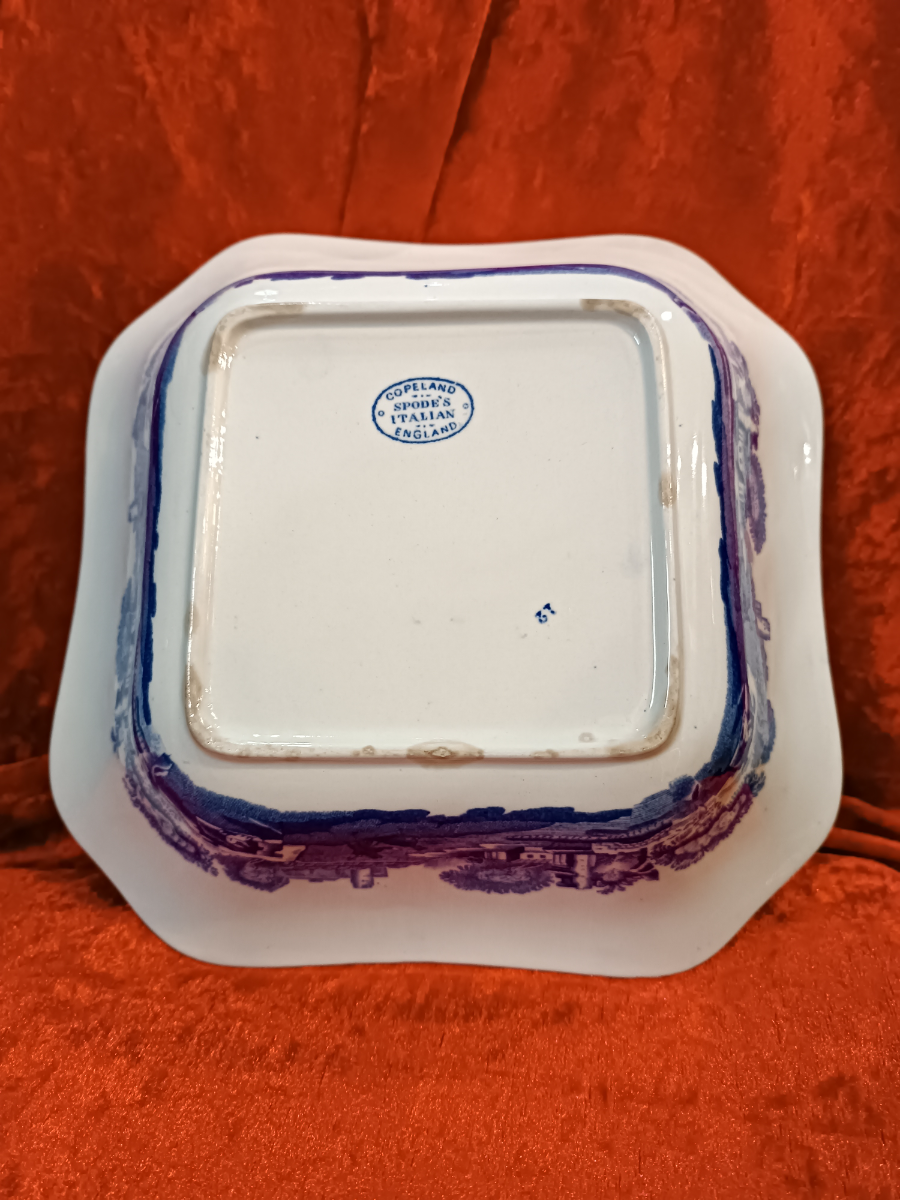 Spode Italian Blue And White Square Server