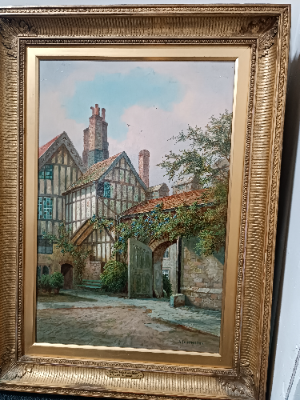 "The Dean's Close, Winchester", By Albert Dunnington (British 1860-1928)