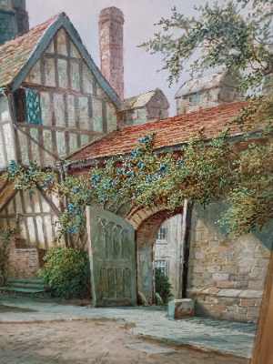 "The Dean's Close, Winchester", By Albert Dunnington (British 1860-1928)