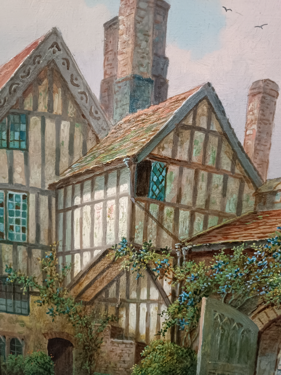 "The Dean's Close, Winchester", By Albert Dunnington (British 1860-1928)