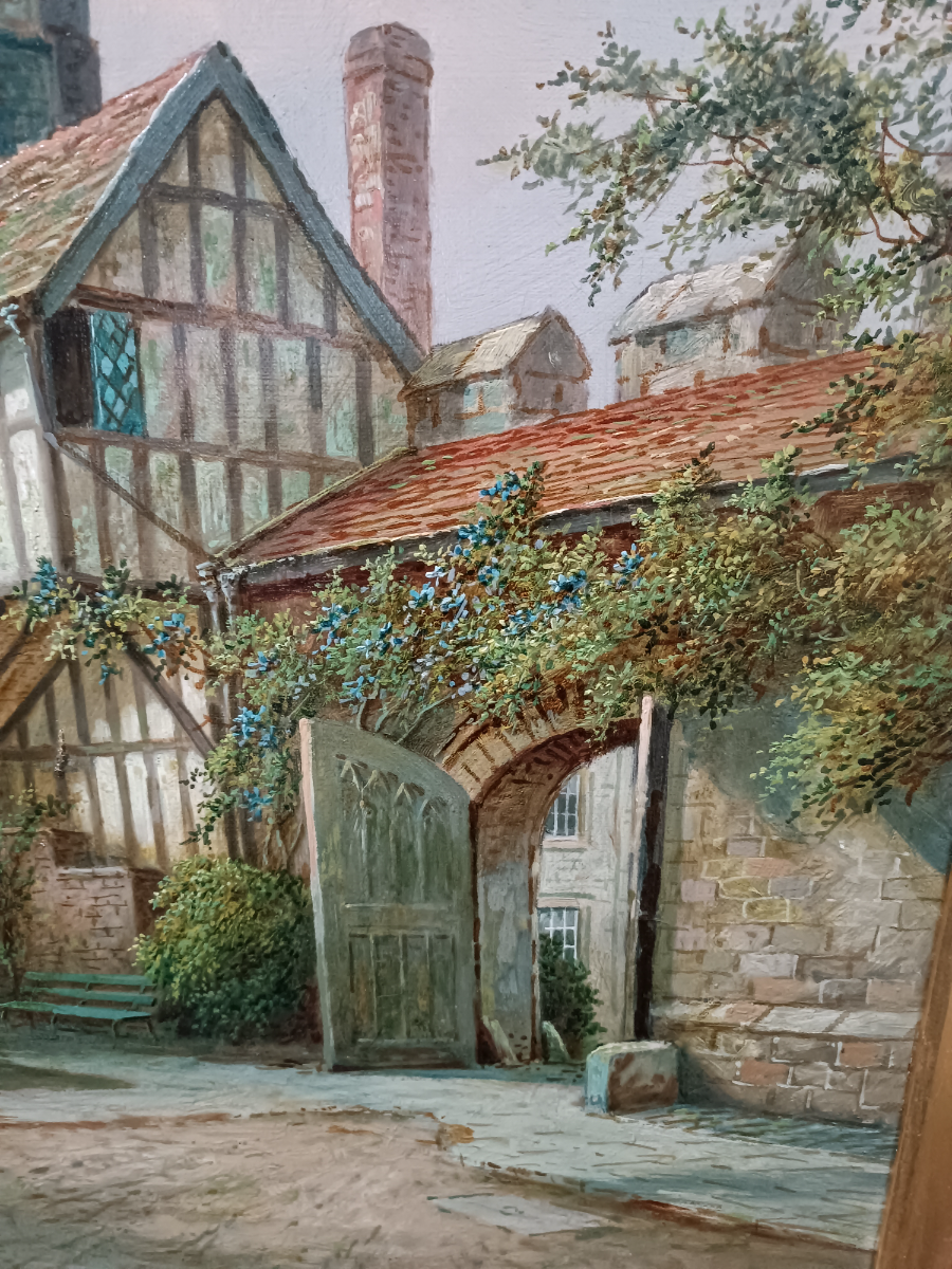 "The Dean's Close, Winchester", By Albert Dunnington (British 1860-1928)